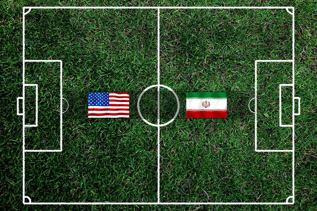 Competição da Copa de Futebol entre a Inglaterra nacional e o Irã nacional.