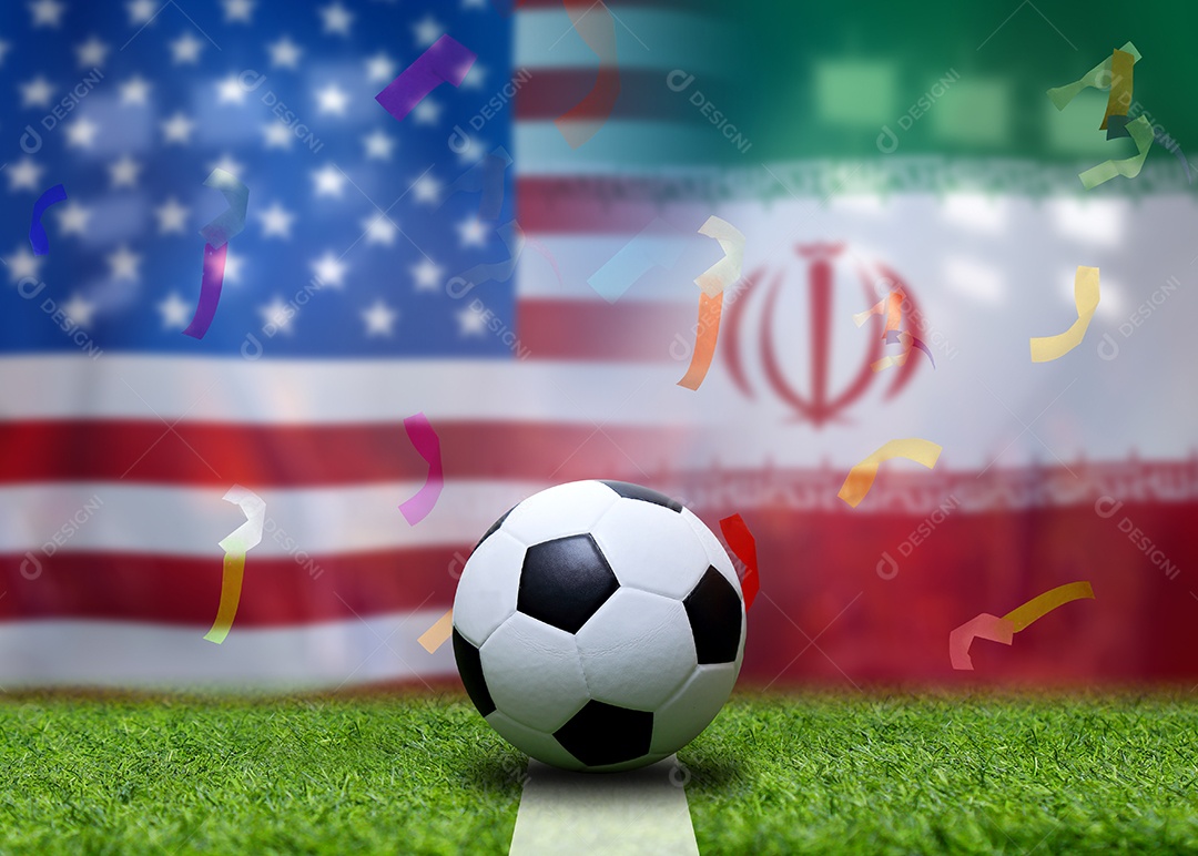 Competição da Copa de Futebol entre a Inglaterra nacional e o Irã nacional.