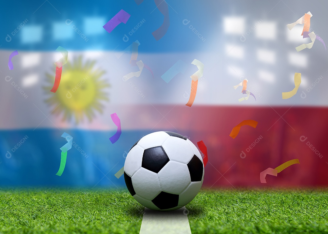 Competição da Copa de Futebol entre a Argentina nacional e a Polônia nacional.