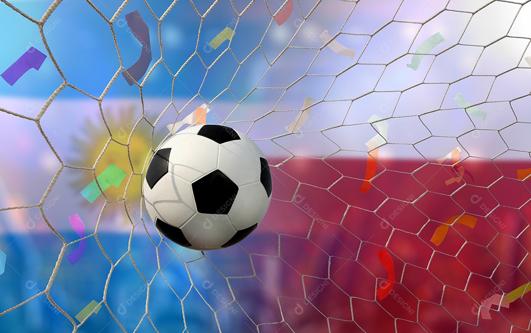Competição da Copa de Futebol entre a Argentina nacional e a Polônia nacional.