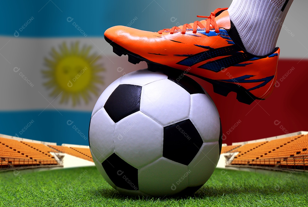 Competição da Copa de Futebol entre a Argentina nacional e a Polônia nacional.