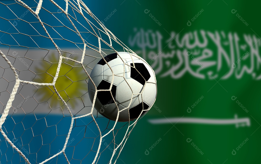 Competição da Copa de Futebol entre a Argentina nacional e a Arábia Saudita nacional.