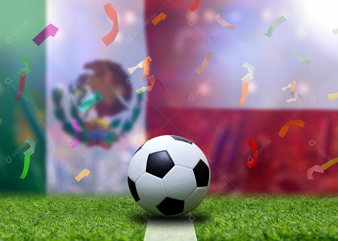Competição da Copa de Futebol entre o México nacional e a Polônia nacional.
