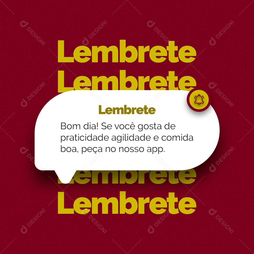 Lembrete Bom Dia Delivery Social Media PSD Editável