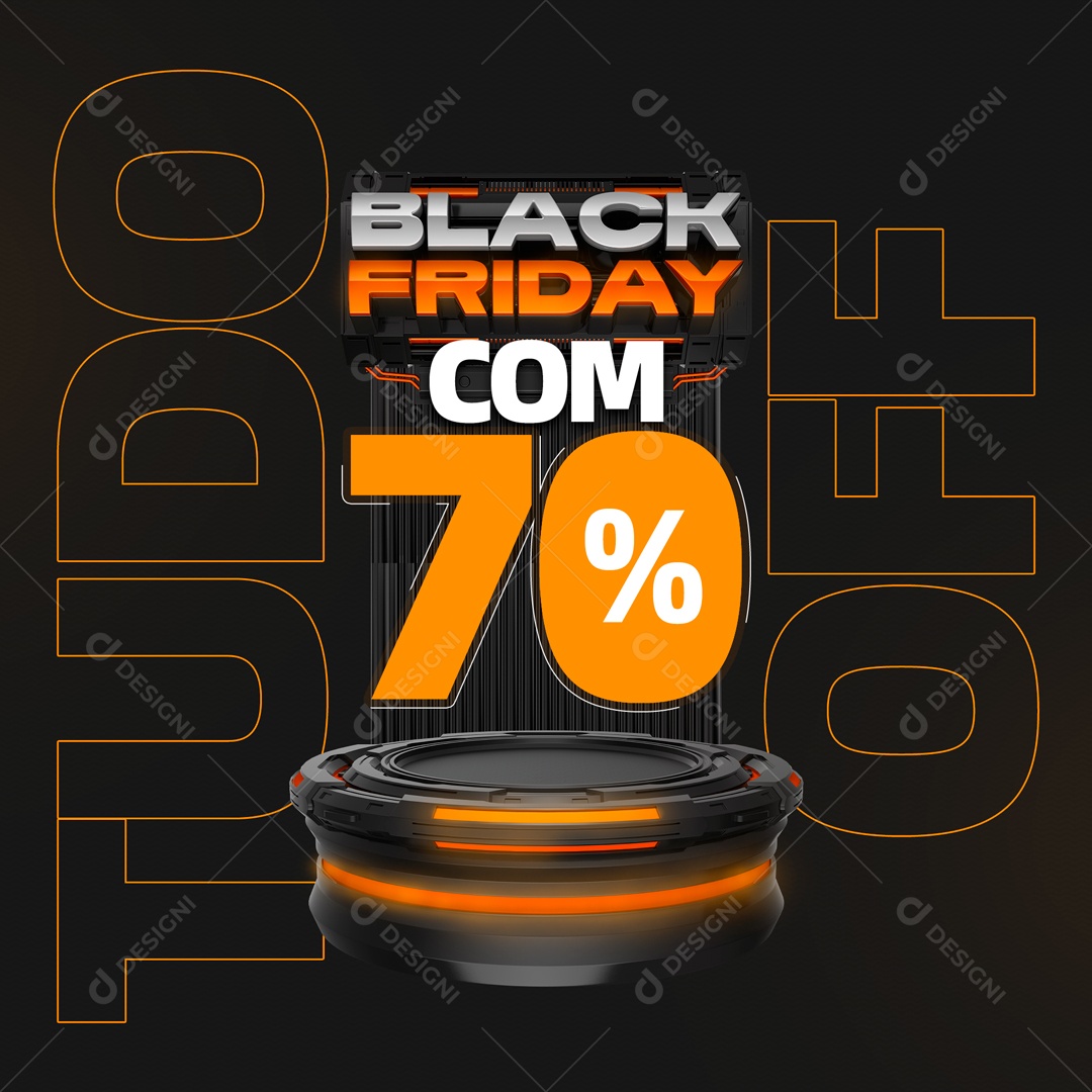 Black Friday com 70% Off Social Media PSD Editável
