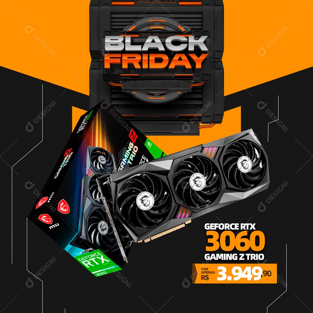 Geforce RTX Gaming Z Trio Black Friday Social Media PSD Editável