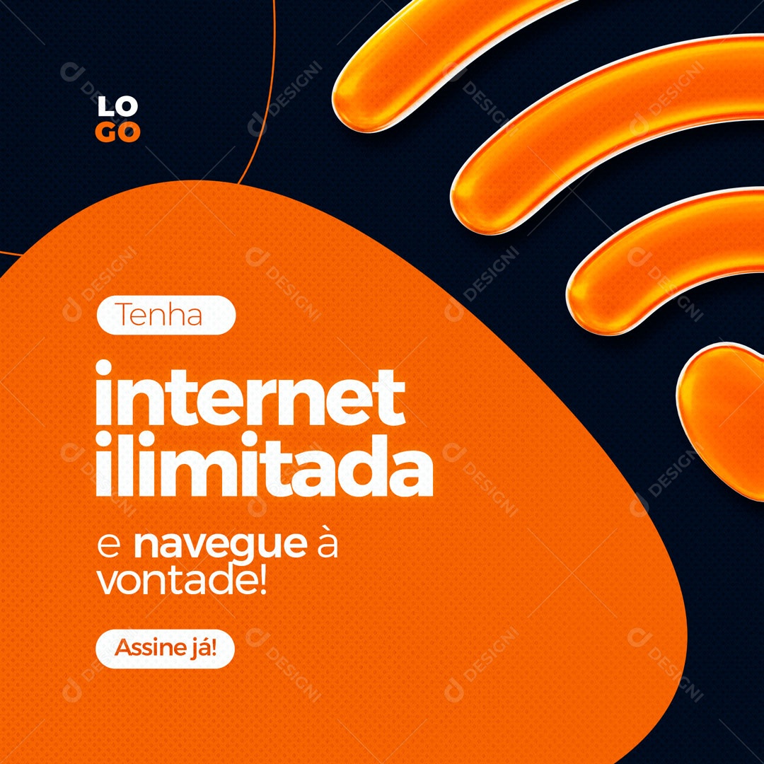 Tenha Internet ilimitada Provedor de Internet Social Media PSD Editável