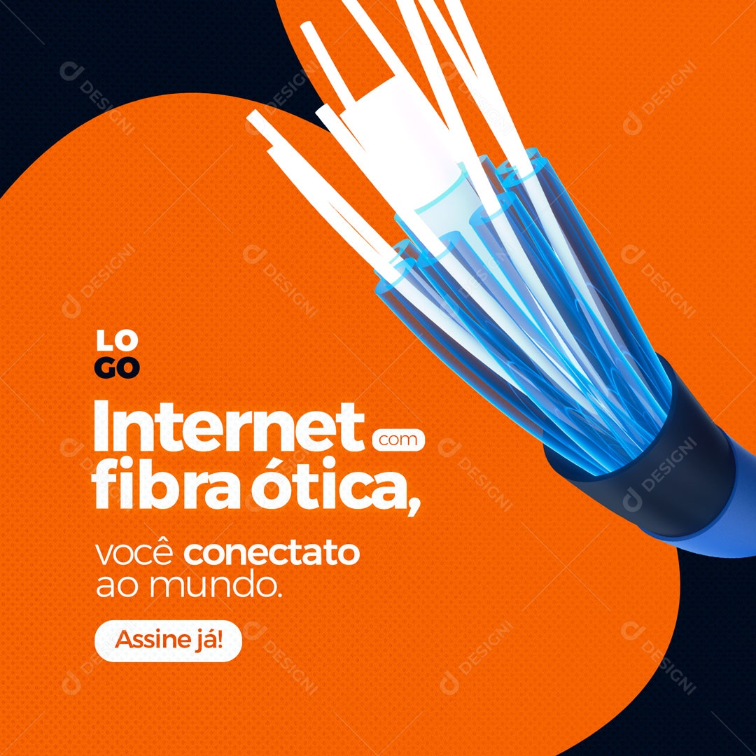 Internet com Fibra Ótica Provedor de Internet Social Media PSD Editável