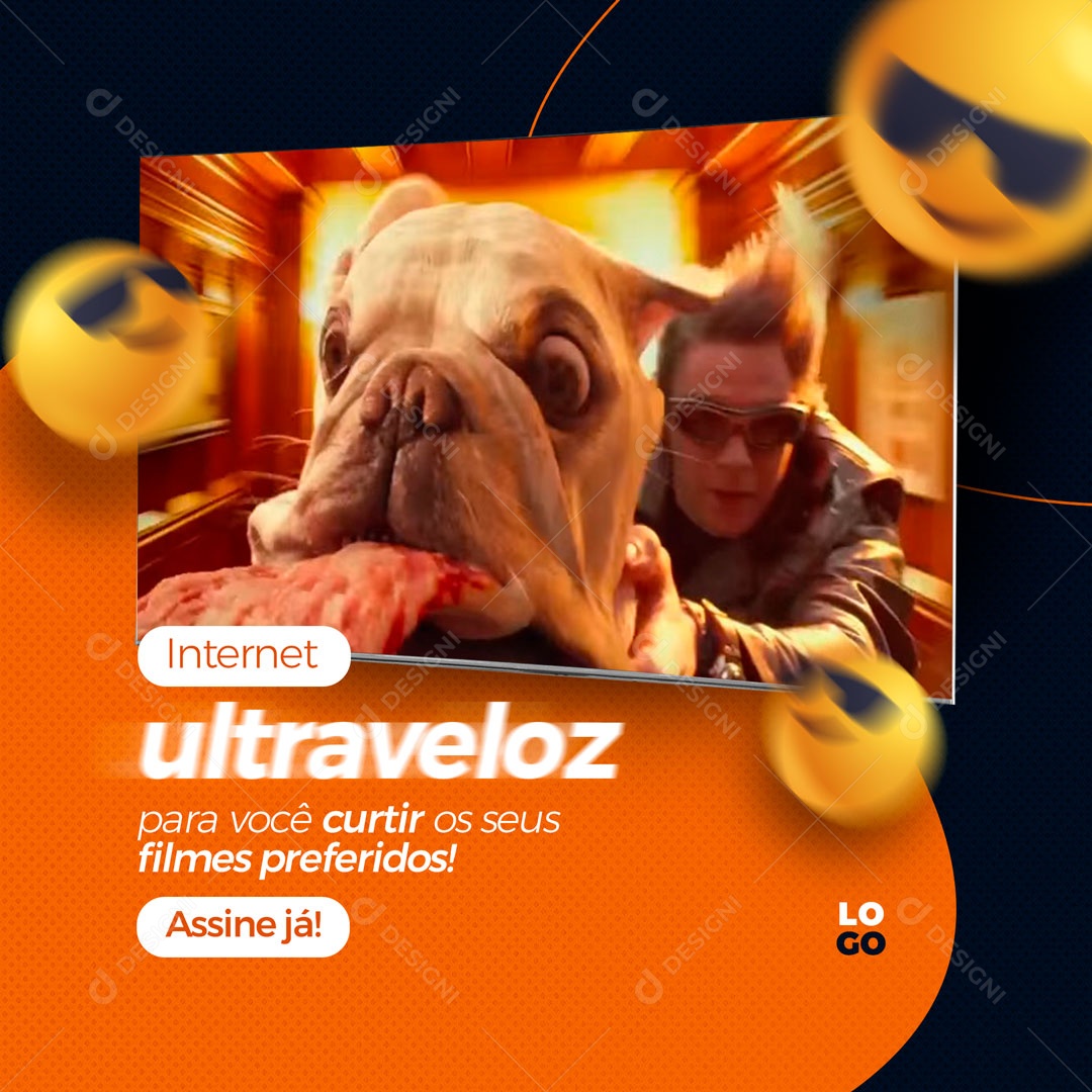 Internet Ultra Veloz Provedor de Internet Social Media PSD Editável