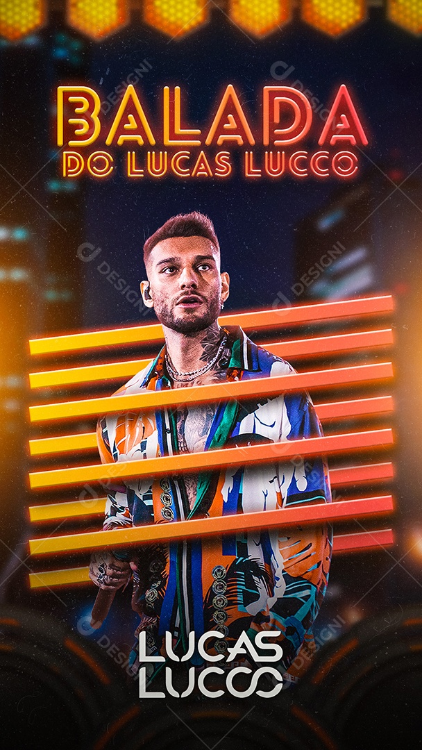 Story Balada do Lucas Lucco Flyer Social Media PSD Editável