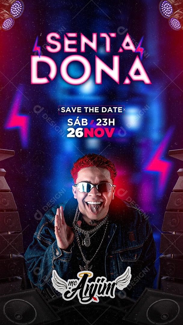 Story Sentadona Save The Date Mc Anjim Social Media PSD Editável
