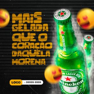 Mais Gelada que o Coração Daquela Morena Cervejaria Social Media PSD Editável