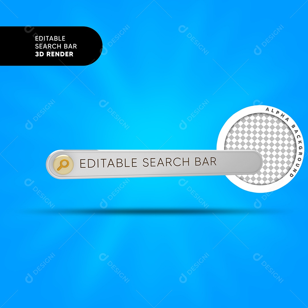 Elemento 3D Barra de Pesquisa Para Composição PSD