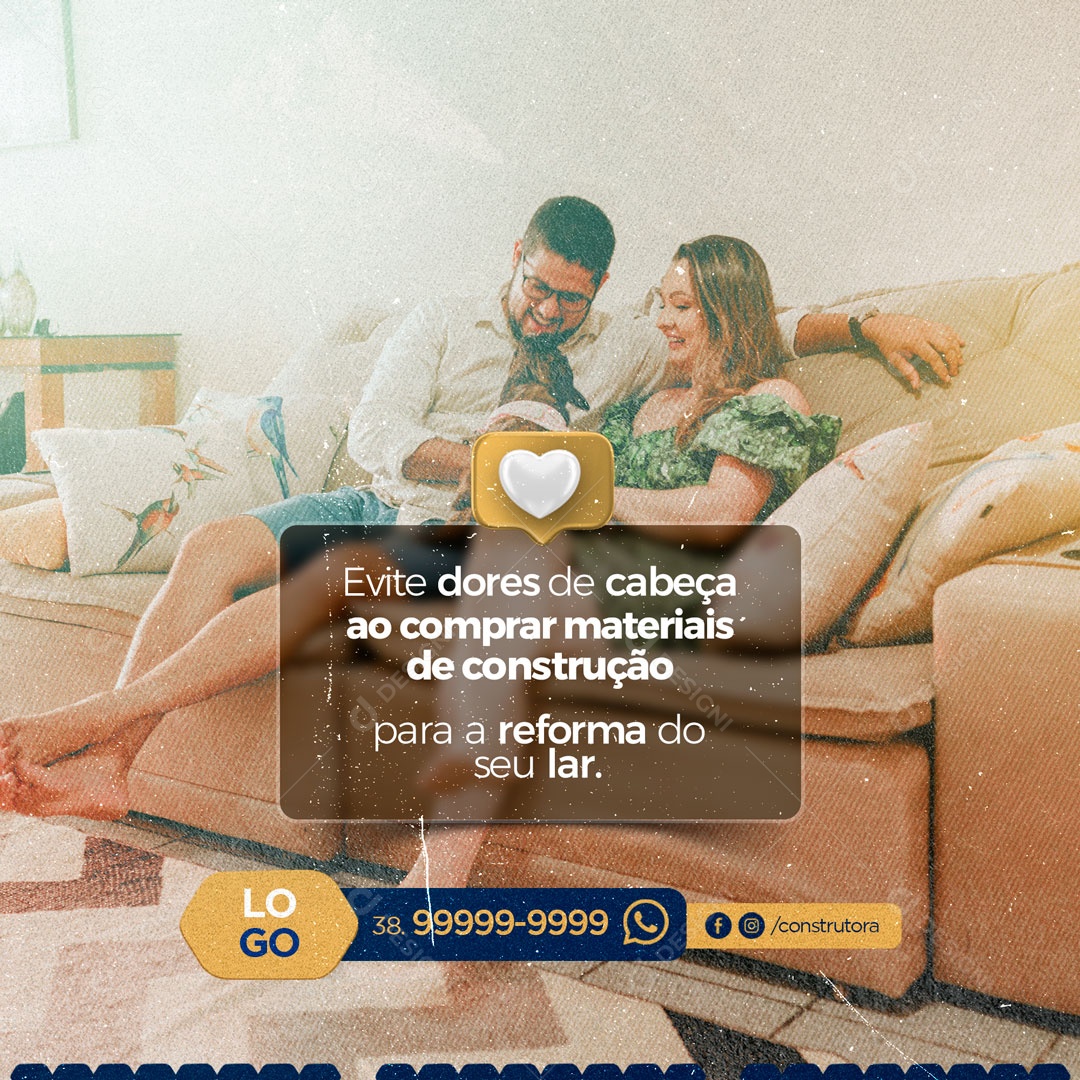 Evite Dores de Cabeça Construção Social Media PSD Editável