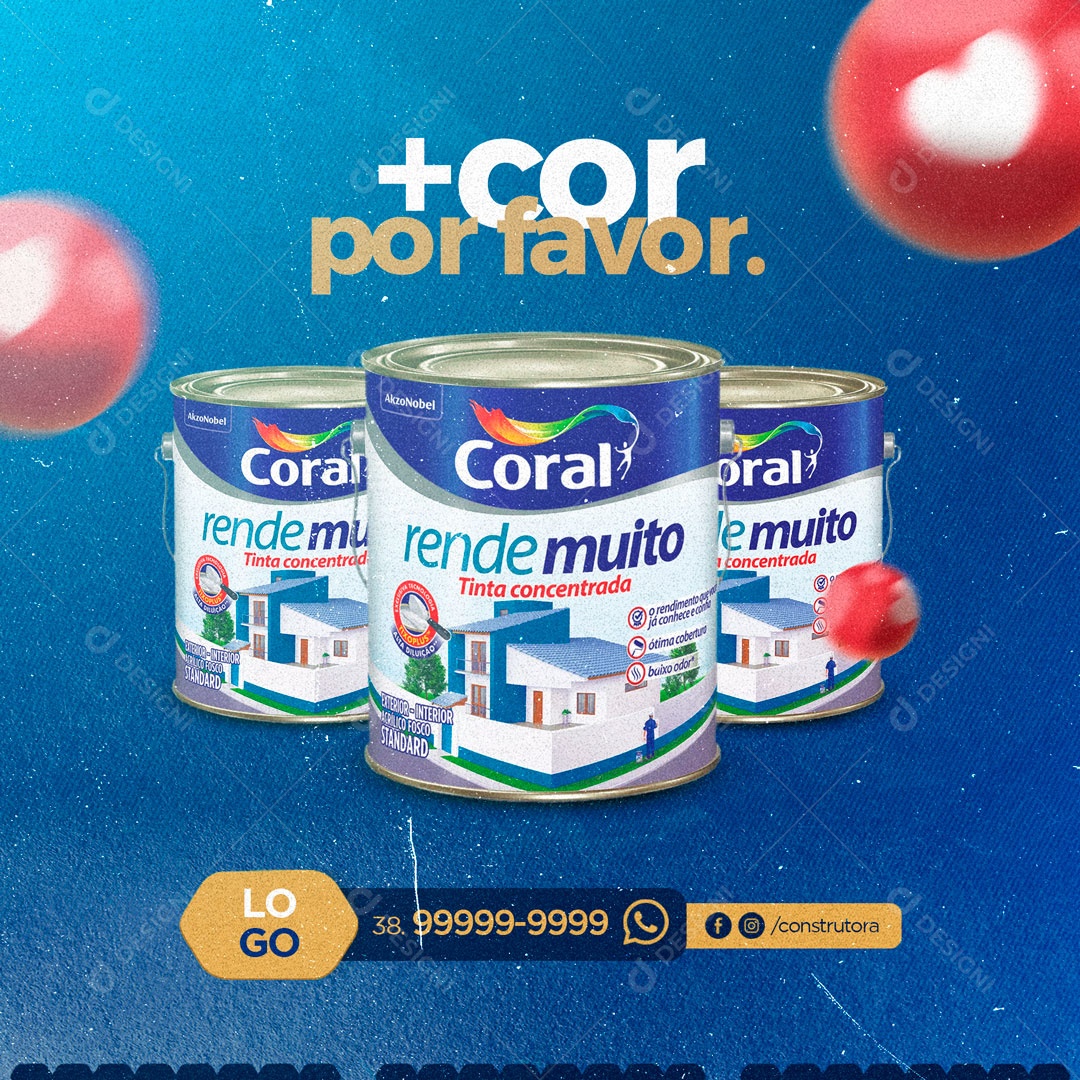 Social Media + Cor Por Favor Construção Social Media PSD Editável