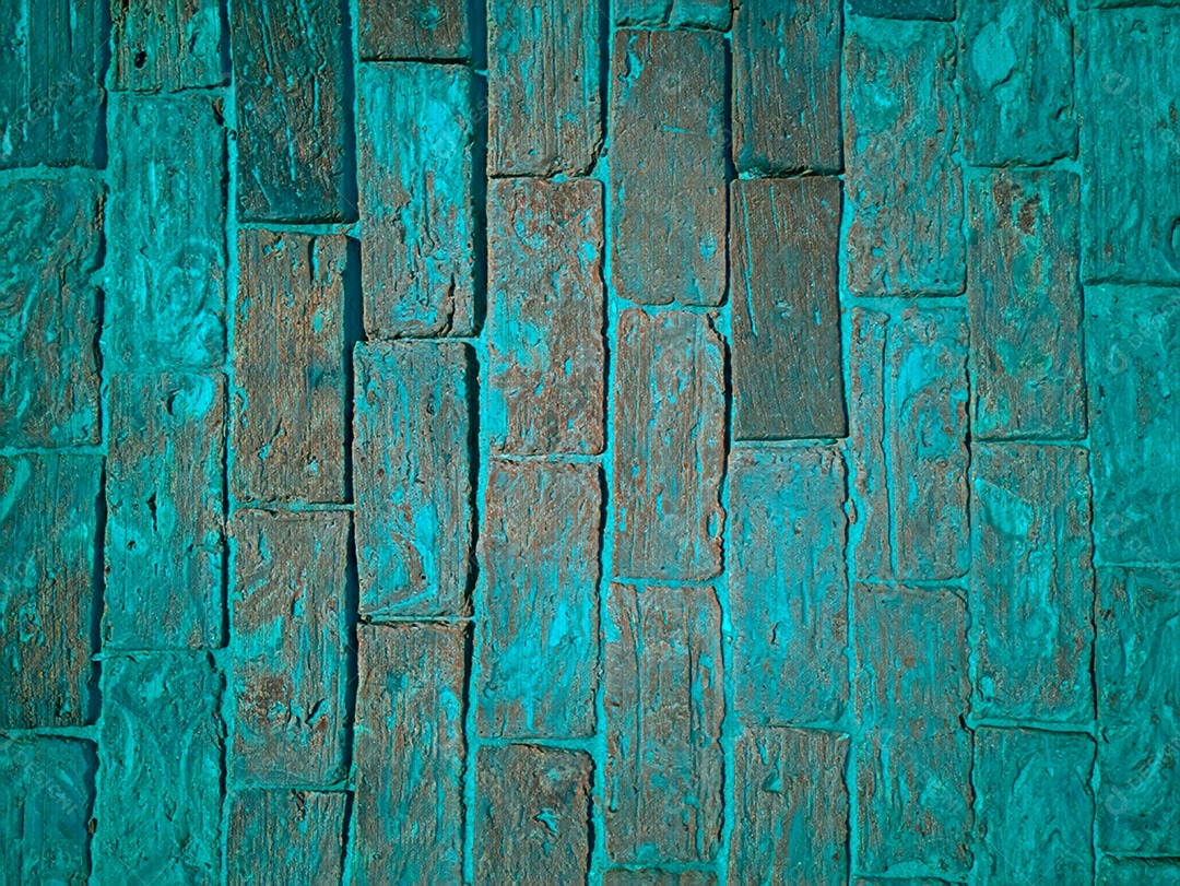 Fundo com textura de tijolos azulados.