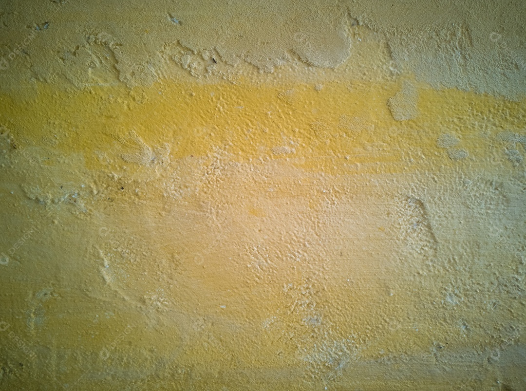 Fundo de textura de parede de cimento amarelo envelhecido.