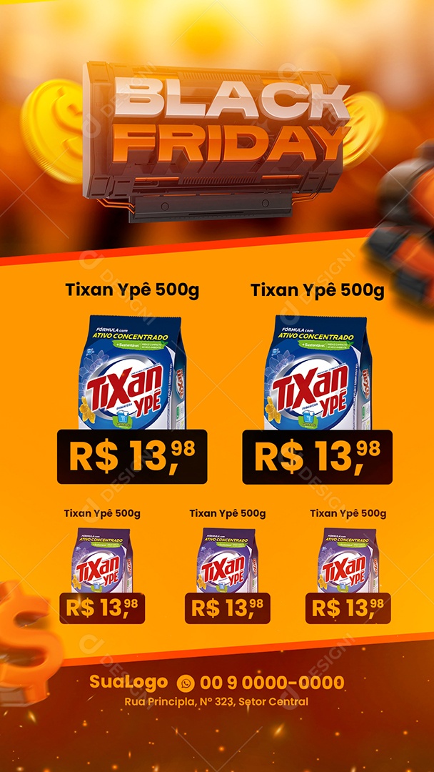 Story Encarte Supermercado Black Friday Social Media PSD Editável