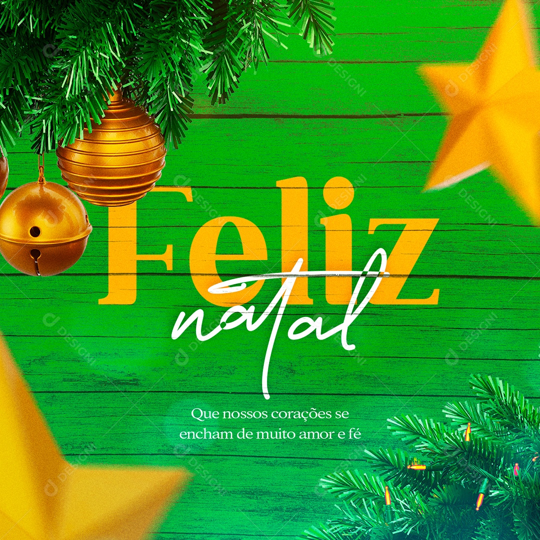 Que Nossos Corações se Encham de Muito Amor e Fé Feliz Natal Social Media PSD Editável