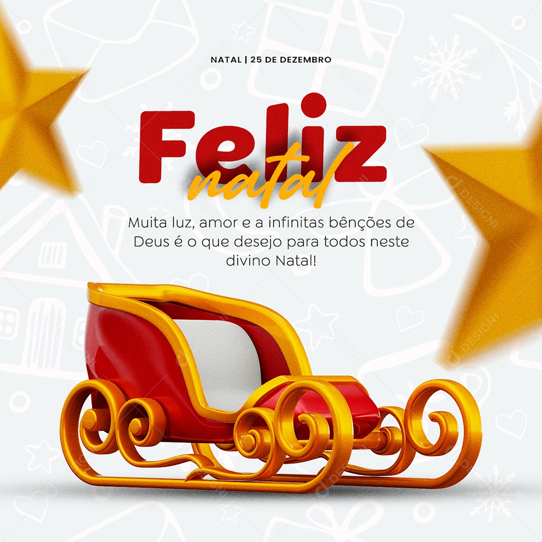 Muita Luz Amor e a infinitas Bênções Feliz Natal Social Media PSD Editável