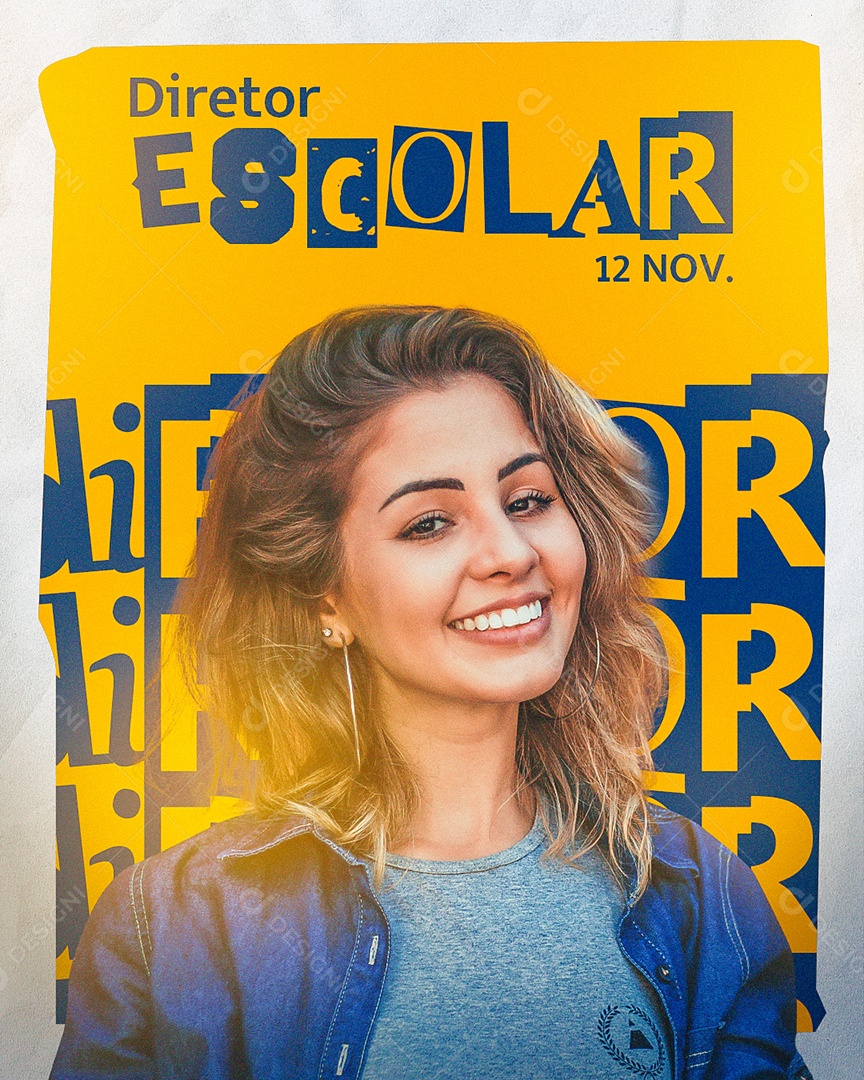 Dia do Diretor Escolar 12 de Novembro Social Media PSD Editável