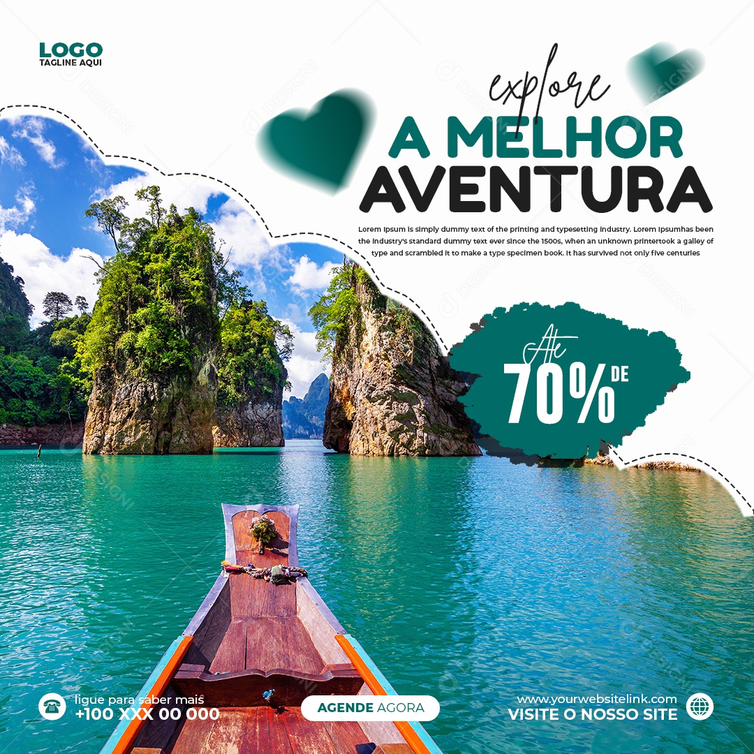 Social Media Agência de Viagens Explore A Melhor Aventura PSD Editável