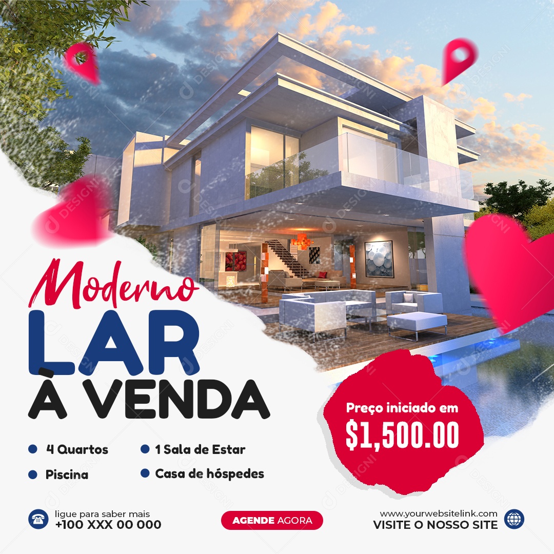 Social Media Imobiliária Moderno Lar a Venda PSD Editável