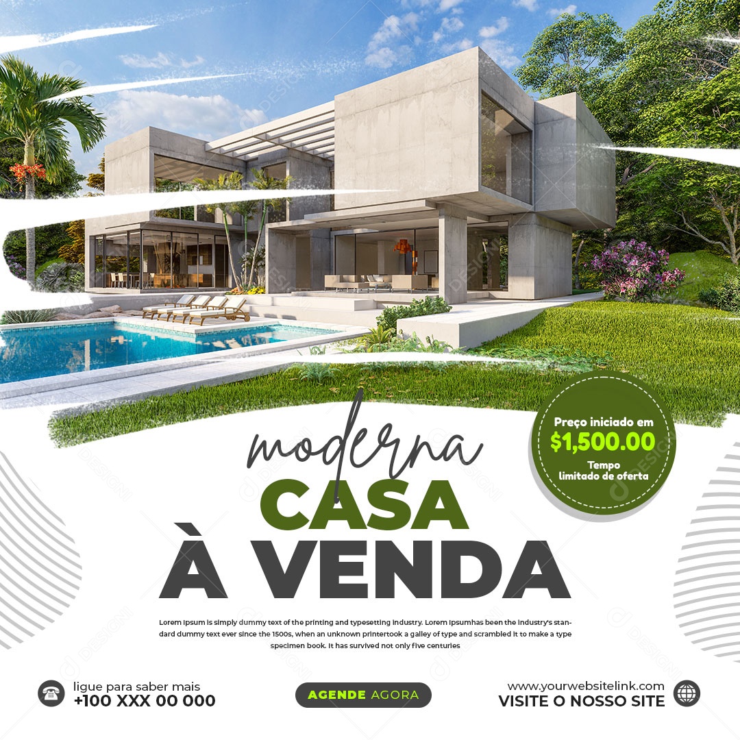 Social Media Imobiliária Moderna Casa À Venda PSD Editável