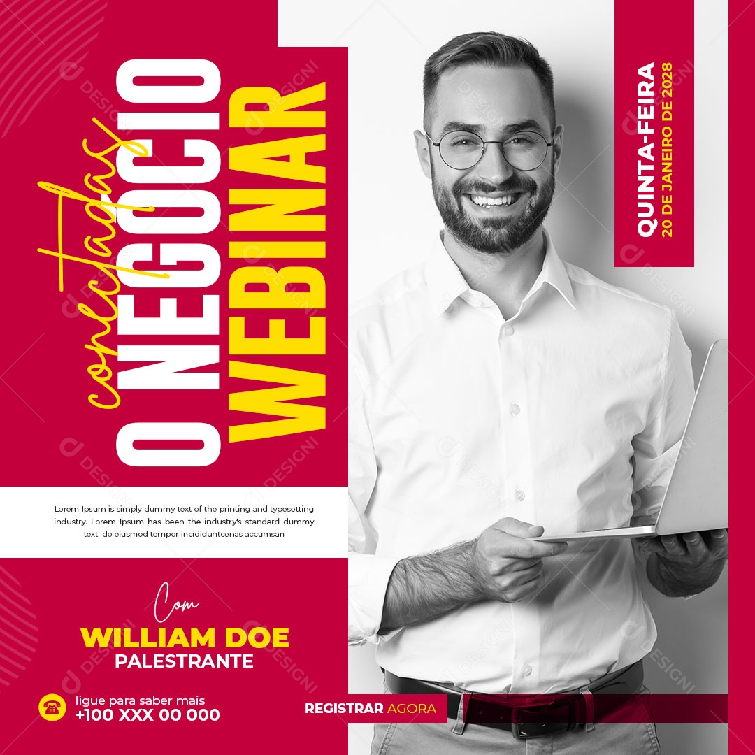 Social Media Conectados O Negocio Webinar PSD Editável