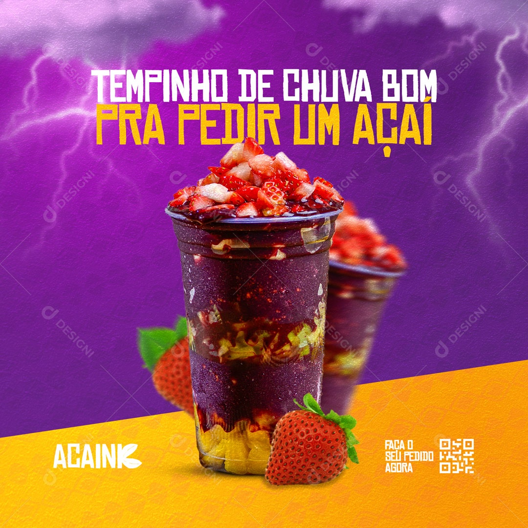 Social Media Açaiteria Açai PSD Editável