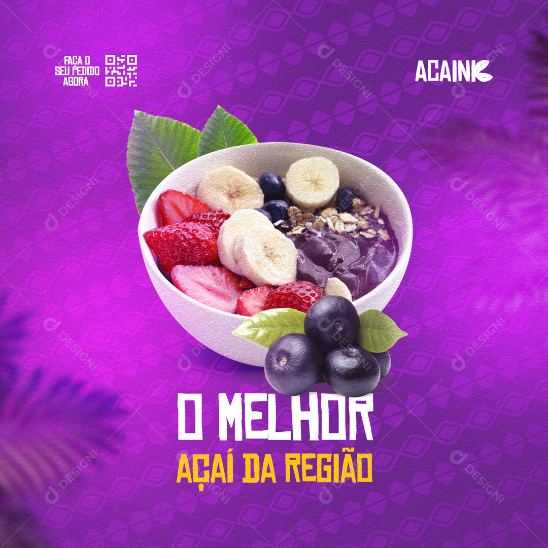 O Melhor Açaí da Região Açaiteria Social Media PSD Editável