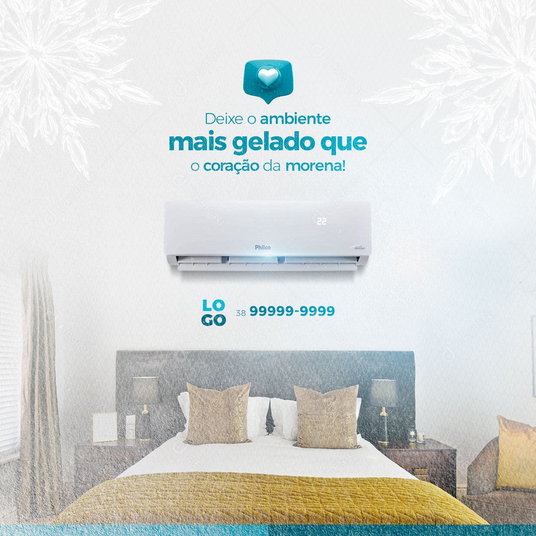 Manutenção Preventiva Ar Condicionado Social Media PSD Editável