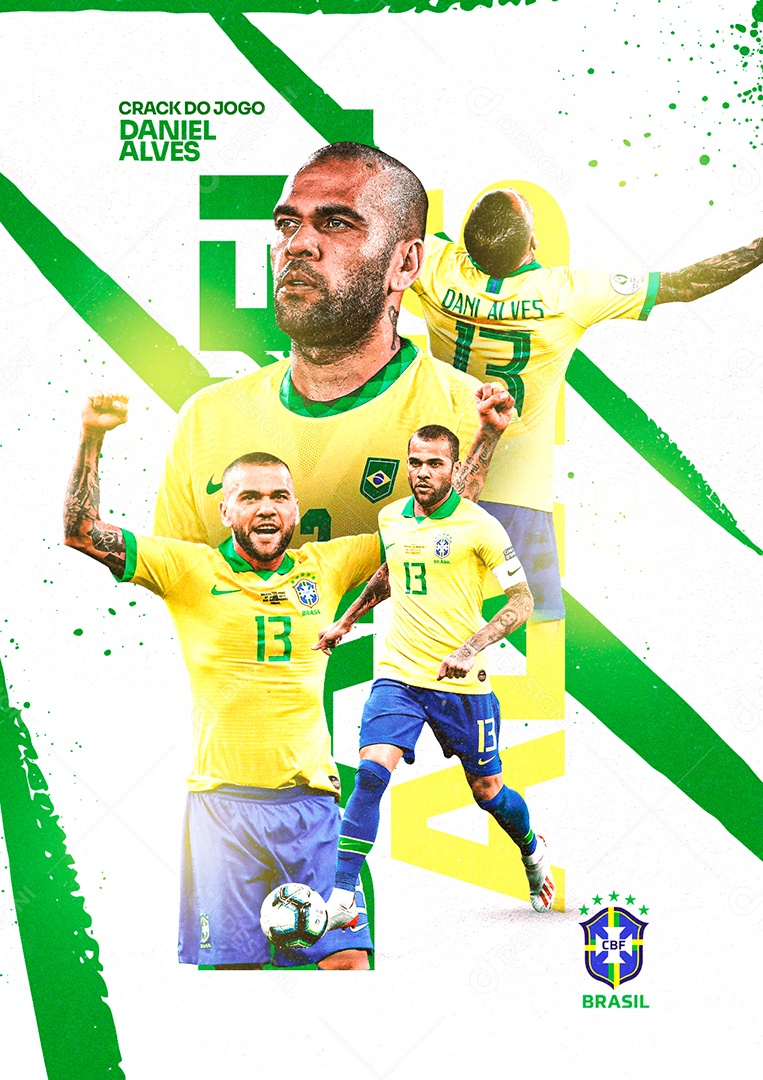 Copa do Mundo Crack Do Jogo Daniel Alves Social Media PSD Editável