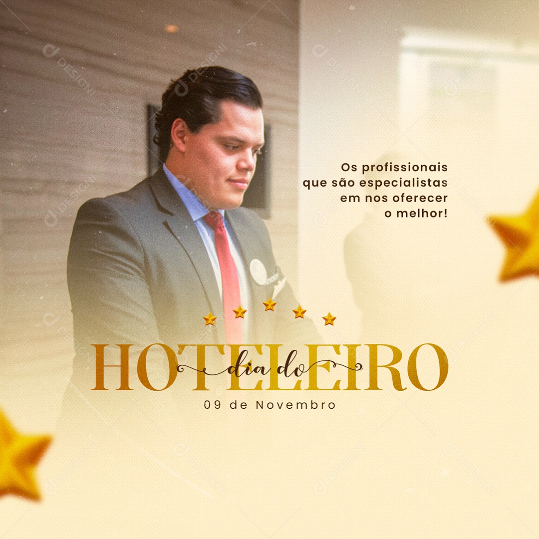 Social Media Data Comemorativa Dia do Hoteleiro 09 de Novembro PSD Editável