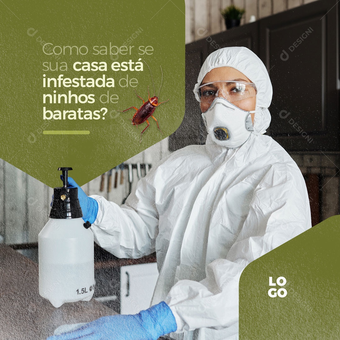 Como Saber se Sua Casa está Infestada de Ninhos de Baratas? Dedetização Social Media PSD Editável