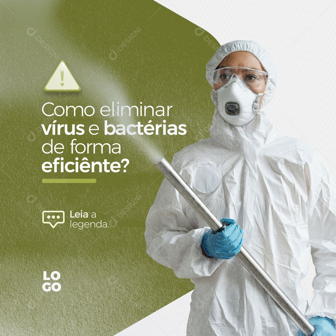 Como Eliminar Vírus e Bactérias de Forma Eficiênte? Detetização Social Media PSD Editável