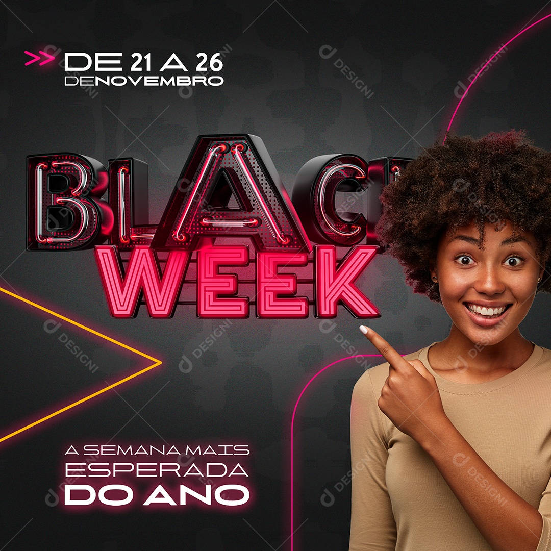 Black Week a Semana Mais Esperada do Ano Social Media PSD Editável