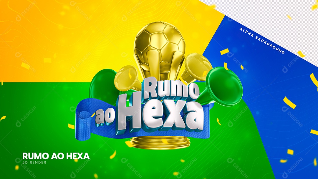 Selo 3D Para Composição Rumo ao Hexa PSD