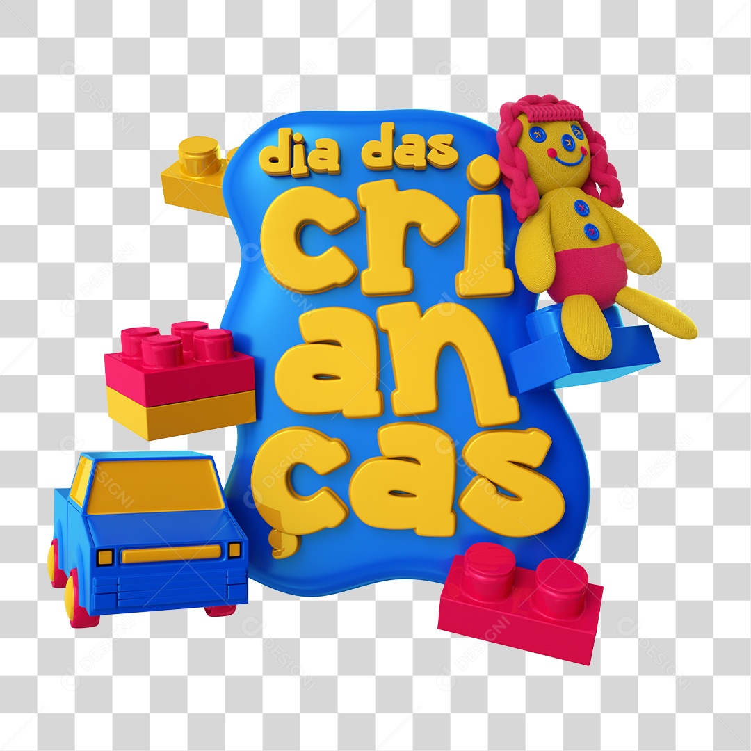 Selo 3D Para Composição Dia Das Crianças PNG Transparente