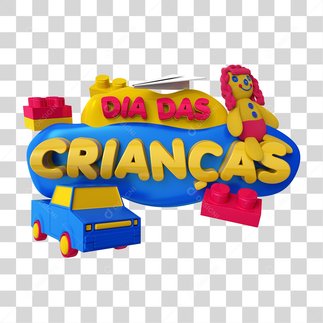Selo 3D Para Composição Dia Das Crianças PNG Transparente