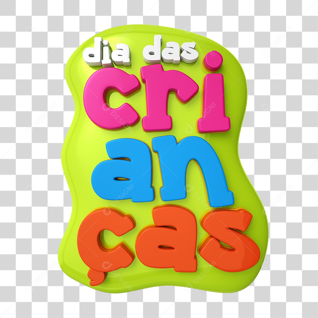 Selo 3D Dia das Crianças PNG Transparente Sem Fundo