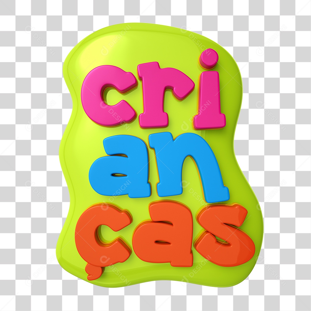 Selo 3D Dia das Crianças PNG Transparente Sem Fundo