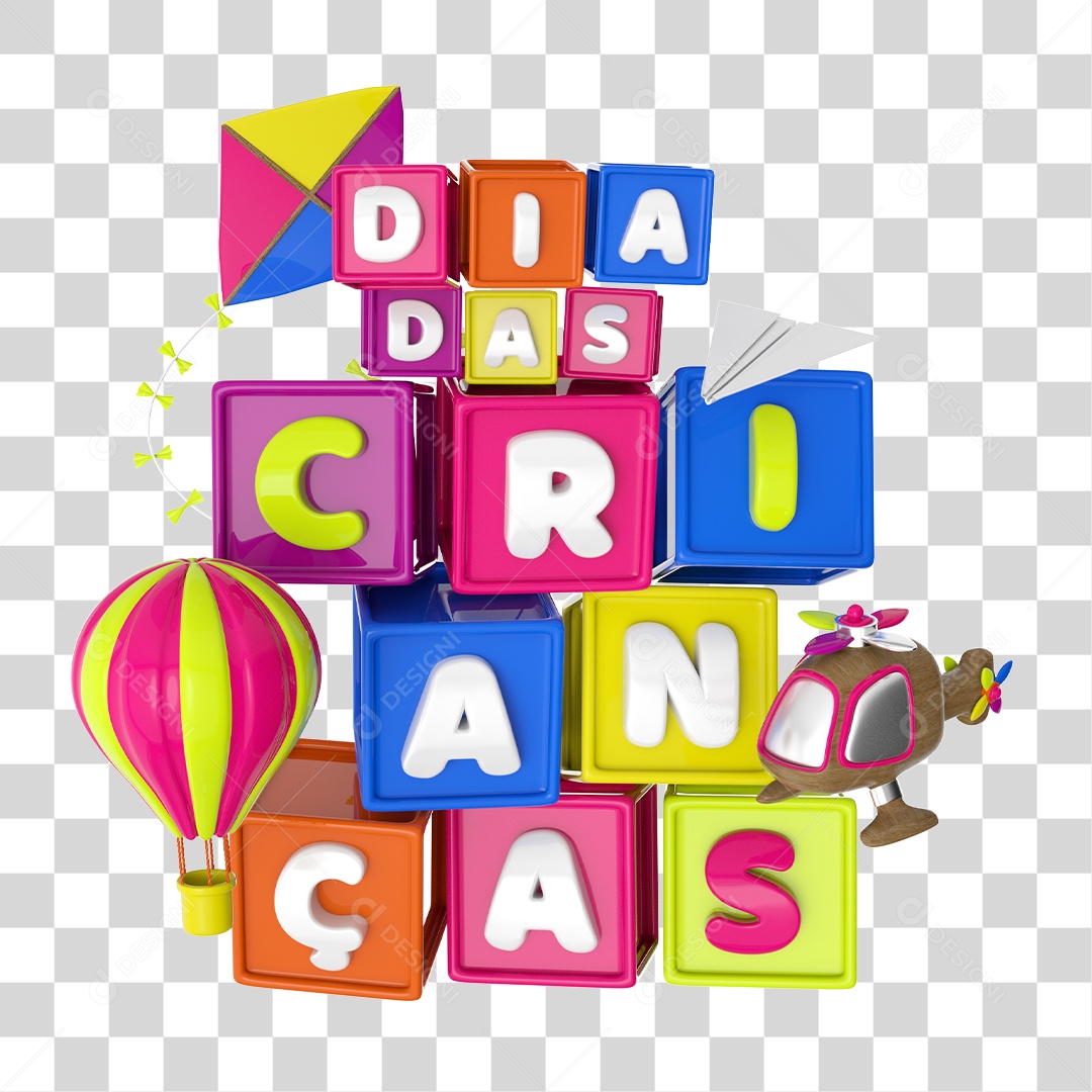 Selo 3D Dia das Crianças PNG Transparente Sem Fundo