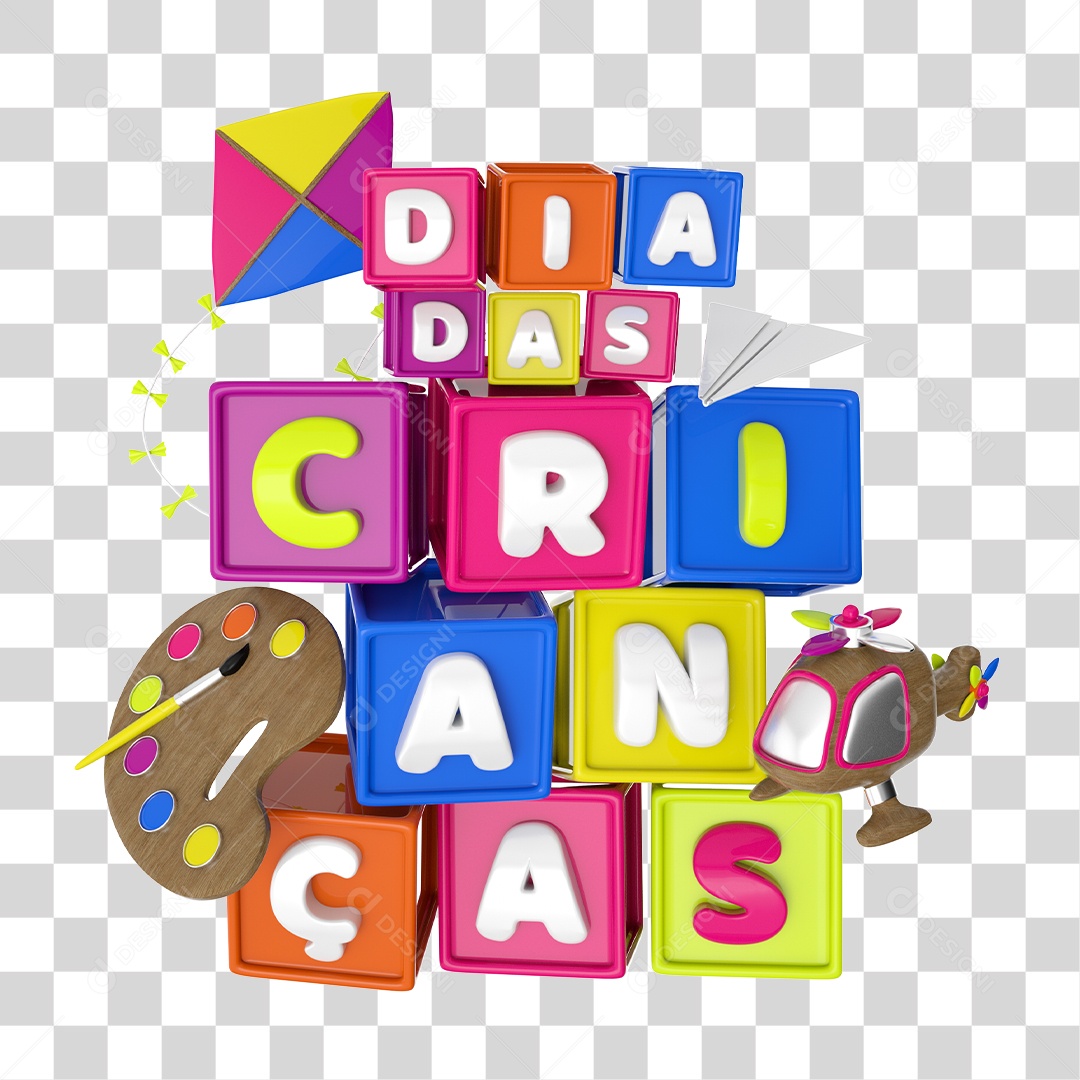 Selo 3D Dia das Crianças PNG Transparente Sem Fundo