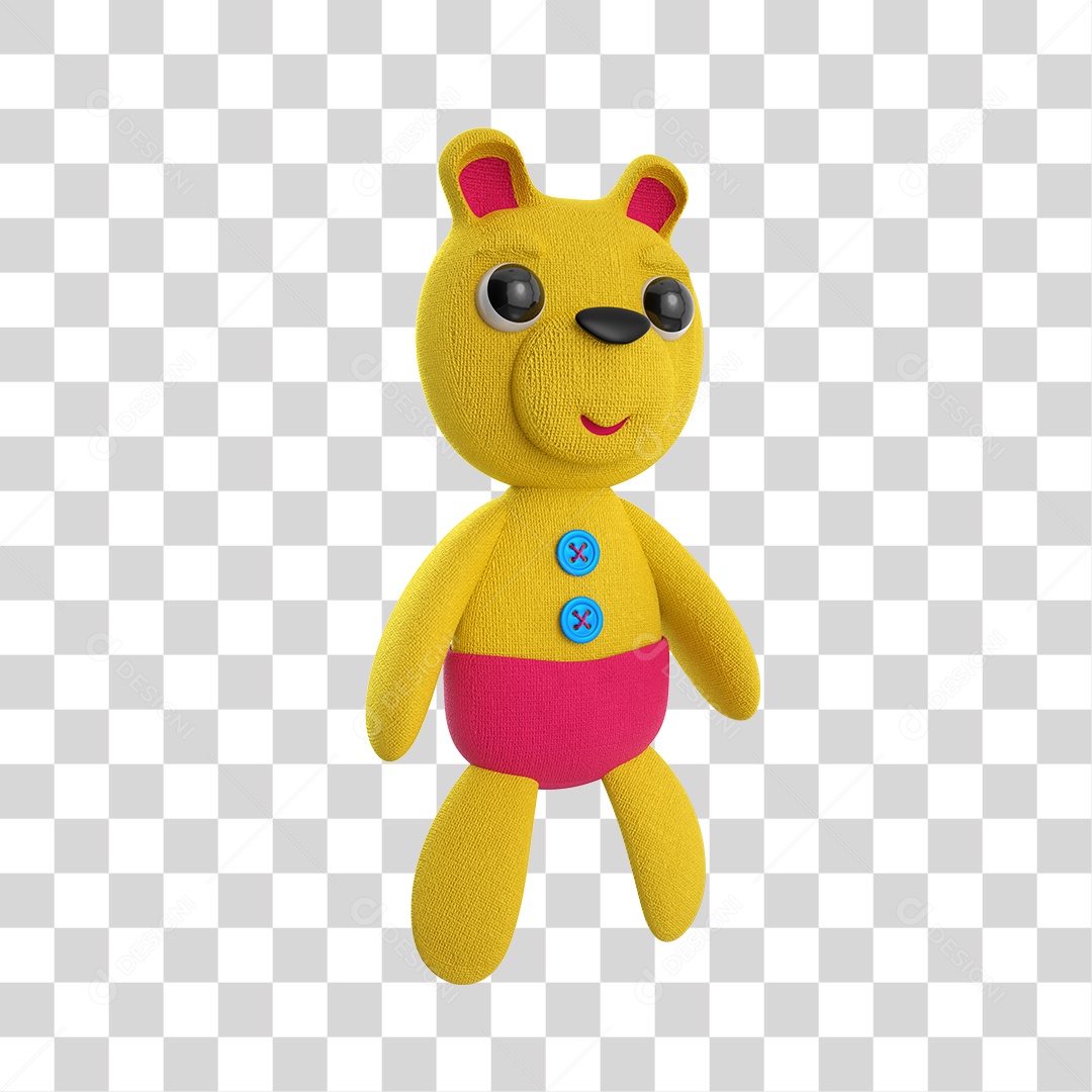 Elemento 3D Urso de Pelúcia PNG Transparente Sem Fundo