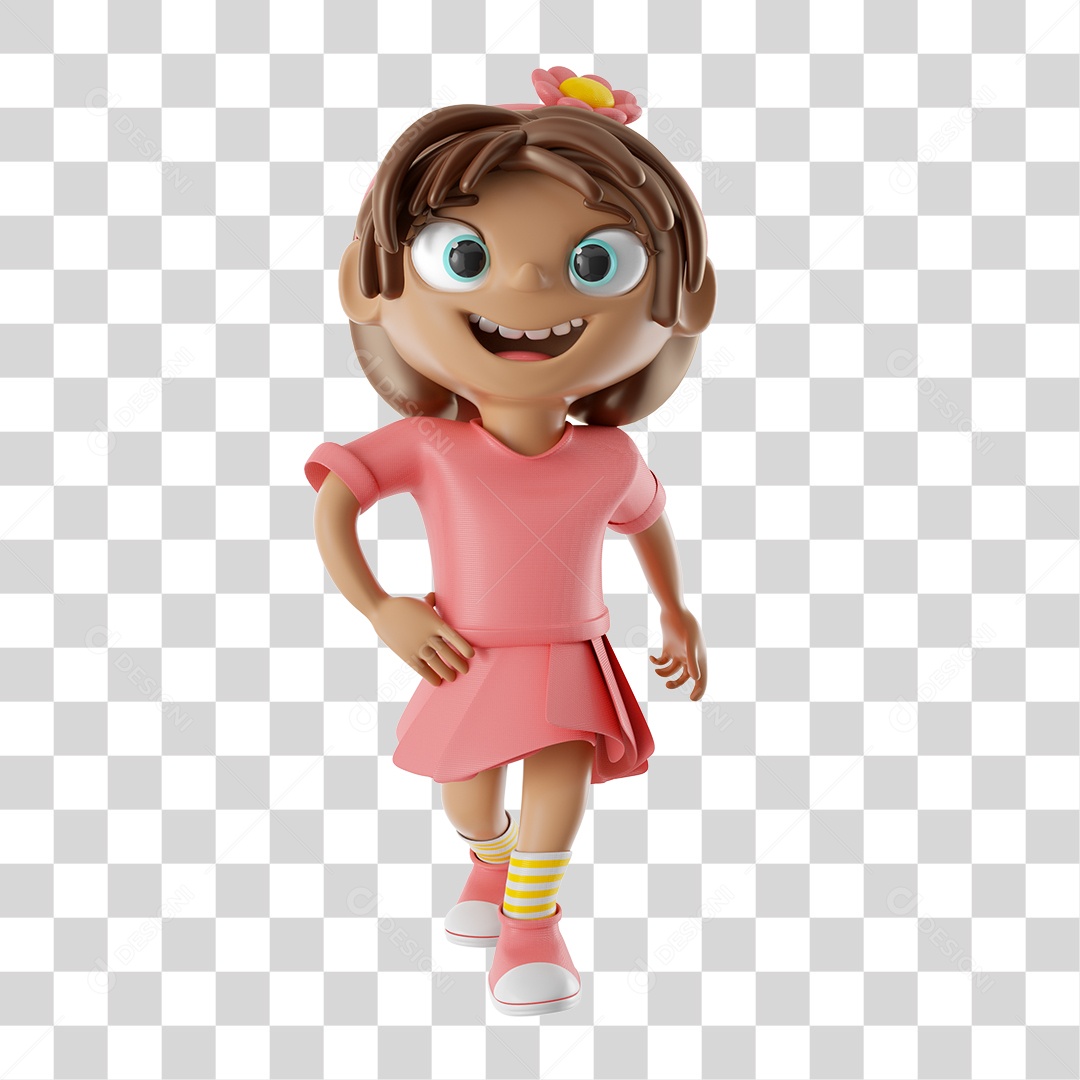 Ilustração 3D Menina PNG Transparente Sem Fundo