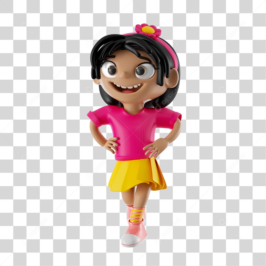 Ilustração 3D Menina PNG Transparente Sem Fundo