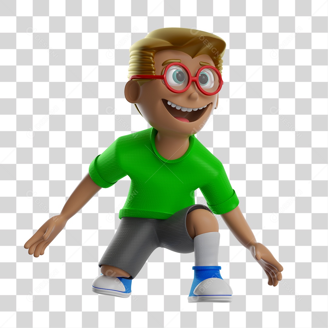 Ilustração 3D Menino PNG Transparente Sem Fundo