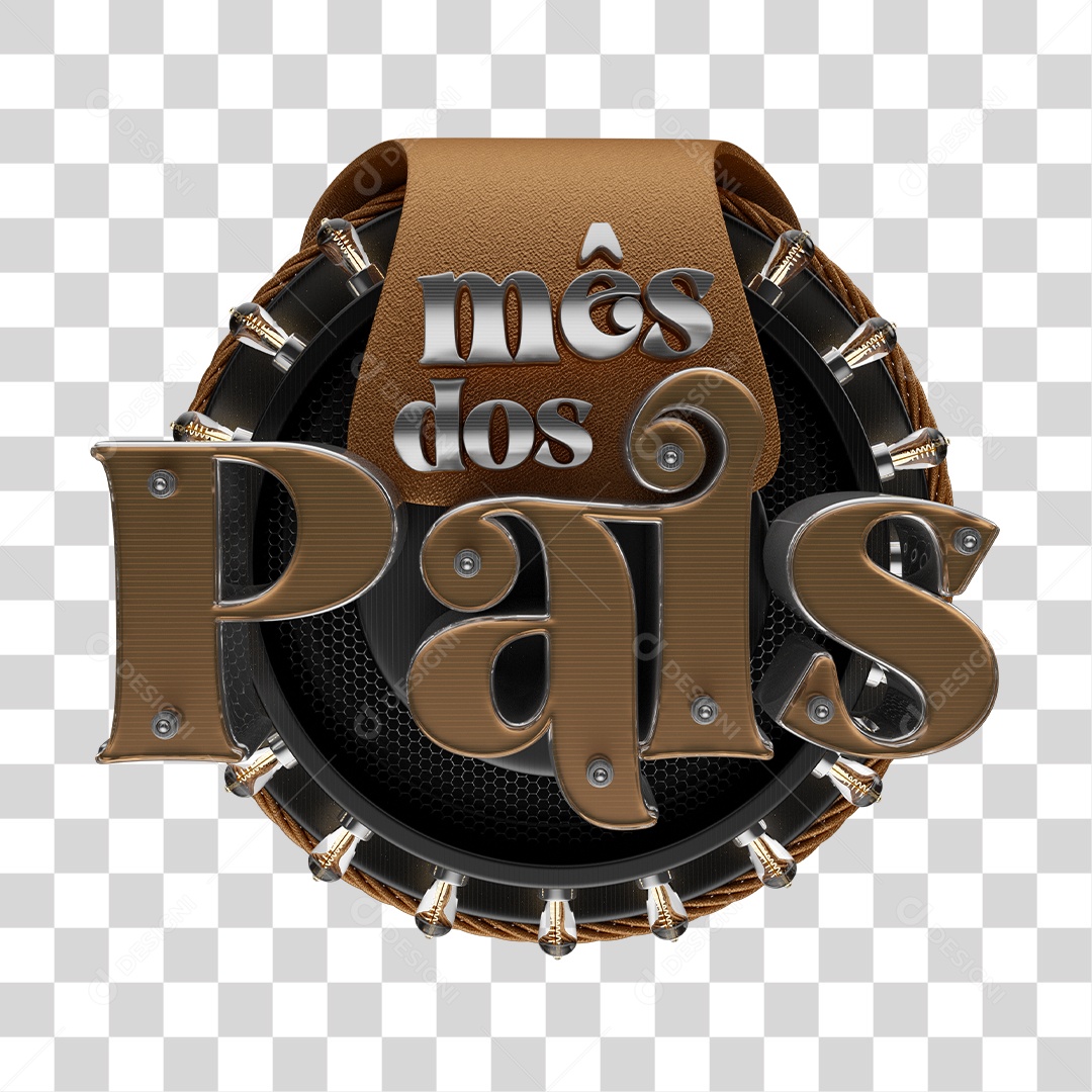 Selo 3D Dia dos Pais Mês dos Pais Para Composição PNG Transparente Sem Fundo