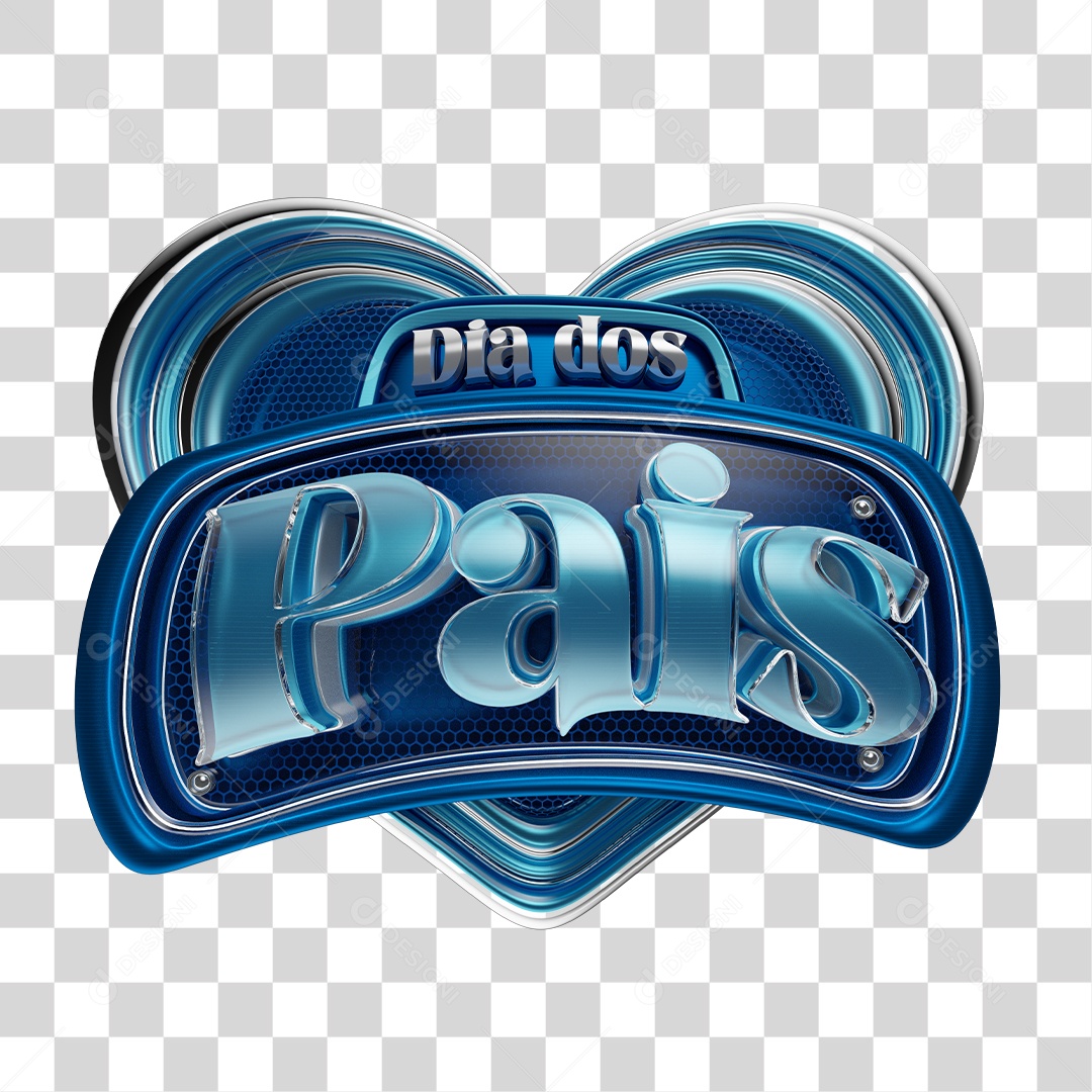 Selo 3D Dia dos Pais Para Composição PNG Transparente Sem Fundo